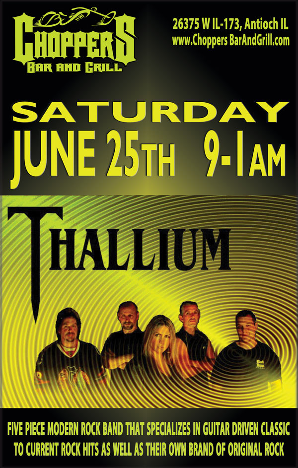 Thalllium Band Saturday, June 25th from 9am-1am