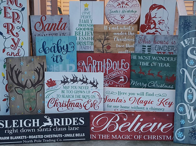 DIY Wood Sign Workshop December 5, 2018  6-8PM. YOU MUST PRE-REGISTER TO ATTEND!! SIGN UP BEFORE IT'S FULL!!

Come enjoy a great time and bring some friends! You will get to take home a wonderful piece that you created!

Choose from any of Creative Expressions Galena designs or have them custom design something for you! Please check out the Gallery page on their website to see designs and prices. Cost depends on size of sign you pick. It ranges from $50- $85. Custom designs may cost $20 more for design time. 

PLEASE KEEP IN MIND THAT YOU MUST SIGN UP AHEAD OF TIME SO THEY CAN HAVE YOUR MATERIALS READY FOR YOU!