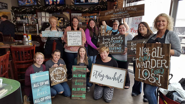 DIY Wood Sign Workshop September 19th  6-8PM. YOU MUST PRE-REGISTER TO ATTEND!! SIGN UP BEFORE IT'S FULL!!

Come enjoy a great time and bring some friends! You will get to take home a wonderful piece that you created!

Choose from any of Creative Expressions Galena designs or have them custom design something for you! Please check out the Gallery page on their website to see designs and prices. Cost depends on size of sign you pick. It ranges from $50- $85. Custom designs may cost $20 more for design time. 

PLEASE KEEP IN MIND THAT YOU MUST SIGN UP AHEAD OF TIME SO THEY CAN HAVE YOUR MATERIALS READY FOR YOU!