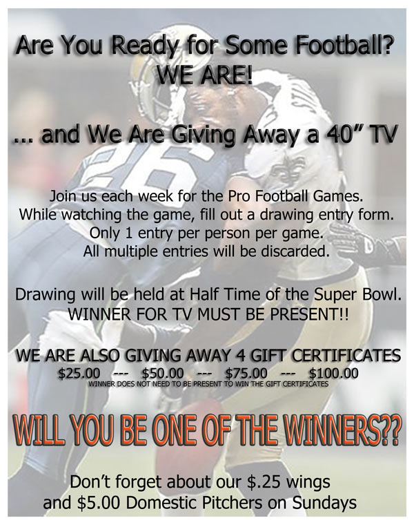 Football Season at Choppers Bar and Grill