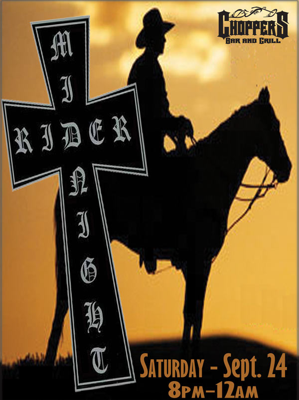 Midnight Rider Band will be playing at Choppers Saturday, May 24th 8pm-12am