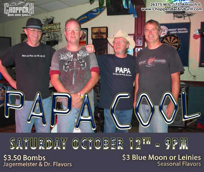 Classic Rock, Southern Rock, Blues, Reggae, with a Little Bit of Funk Mixed In -- It‘s Papa Cool!  Saturday, October 12th at 9pm